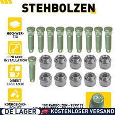 10x RADMUTTERN STEHBOLZEN SATZ M12 X 1,5 für Opel Astra J P10 Cascada W13 Ampera