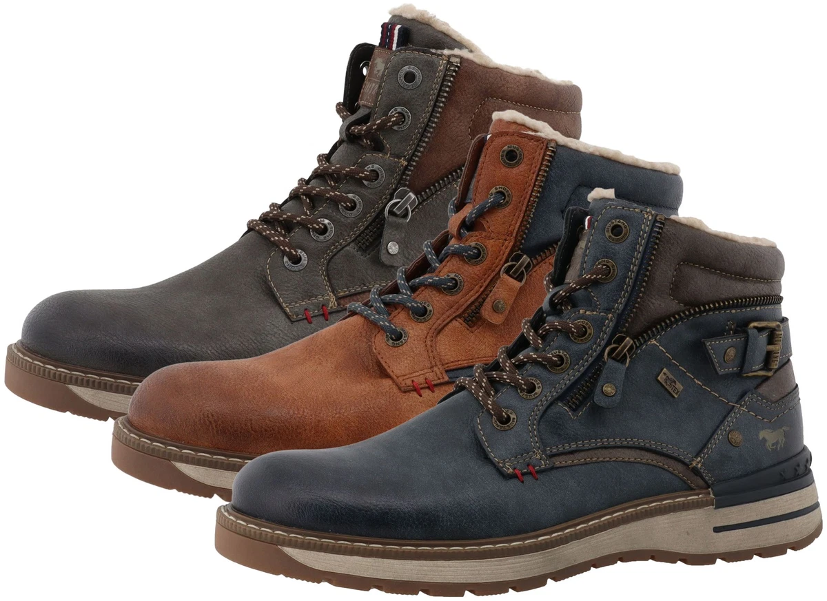 MUSTANG 4149-505 Stivaletto Uomo In Sintetico Con Zip E Lacci, Nero - 5