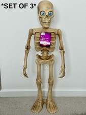 3x Home Depot 3 Ft Halloween Classics Animated Led Dancing Skeleton Home Accents