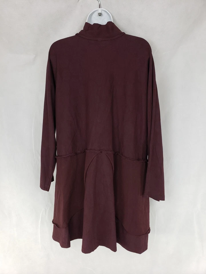 Cynthia Ashby Burgundy Womens Sz L Jacket  Cotton Polka Dot Top Button Made USA - Image 2 of 4