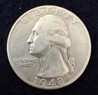 1948-D Washington Quarter, silver, INV:2173