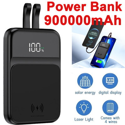 900000mAh Magnetic Wireless Power Bank Portable Fast Charger External Battery