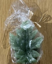 Jerry Elsner Christmas Candle Green Leaf Holi...