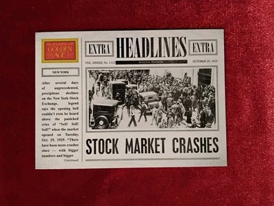 2012 Panini Golden Age - Headlines #13   Stock Market Crashes - 1929