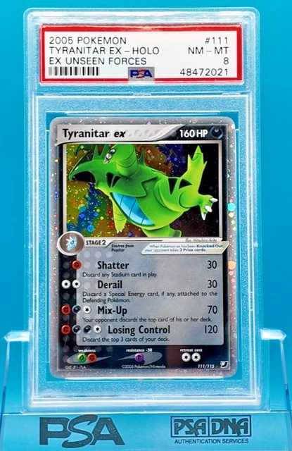 PSA 8 Tyranitar ex #111 - Unseen Forces - Ultra Rare Pokemon Card NM Near Mint