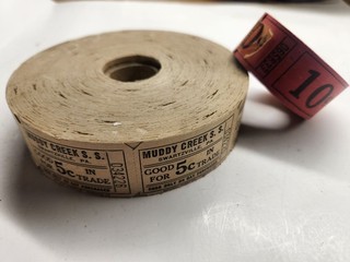 Old Roll Of Swartzville PA Muddy Creek Sunday School Raffle Tickets 10 c Roll
