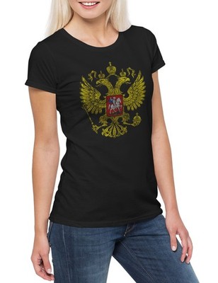 Soviet Eagle Vintage Logo Damen T-Shirt Union Moscow Moskau Moskau Communism