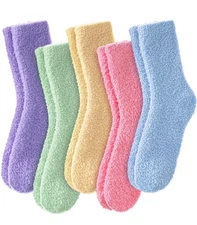 Womens Fuzzy Socks Cozy Fluffy Winter Cabin Slipper Warm Soft Microfiber Plush