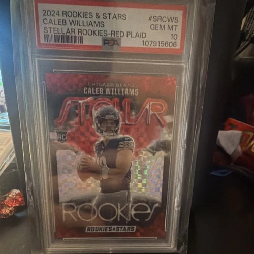 Panini 2024 Rookies & Stars Stellar Rookies Red Plaid Caleb Williams PSA 10