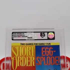 NES Nintendo SHORT ORDER / EGGSPLODE - VGA GRADED 85 NM+ SILVER! NEW & Sealed!