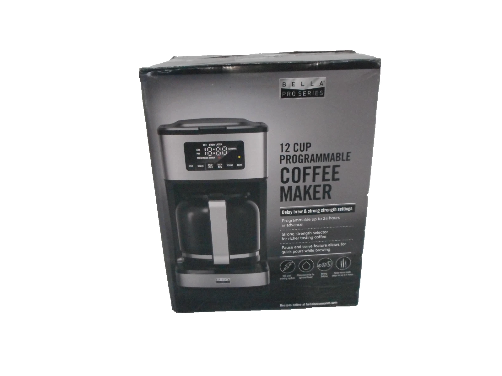 Bella PRO Series- 12-Cup Programmable Coffee Maker *no Scoop Or Instructions*