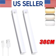 Magnetic Under Cabinet Lighting USB Rechargeable Smart Motion Sensor   2 Pack