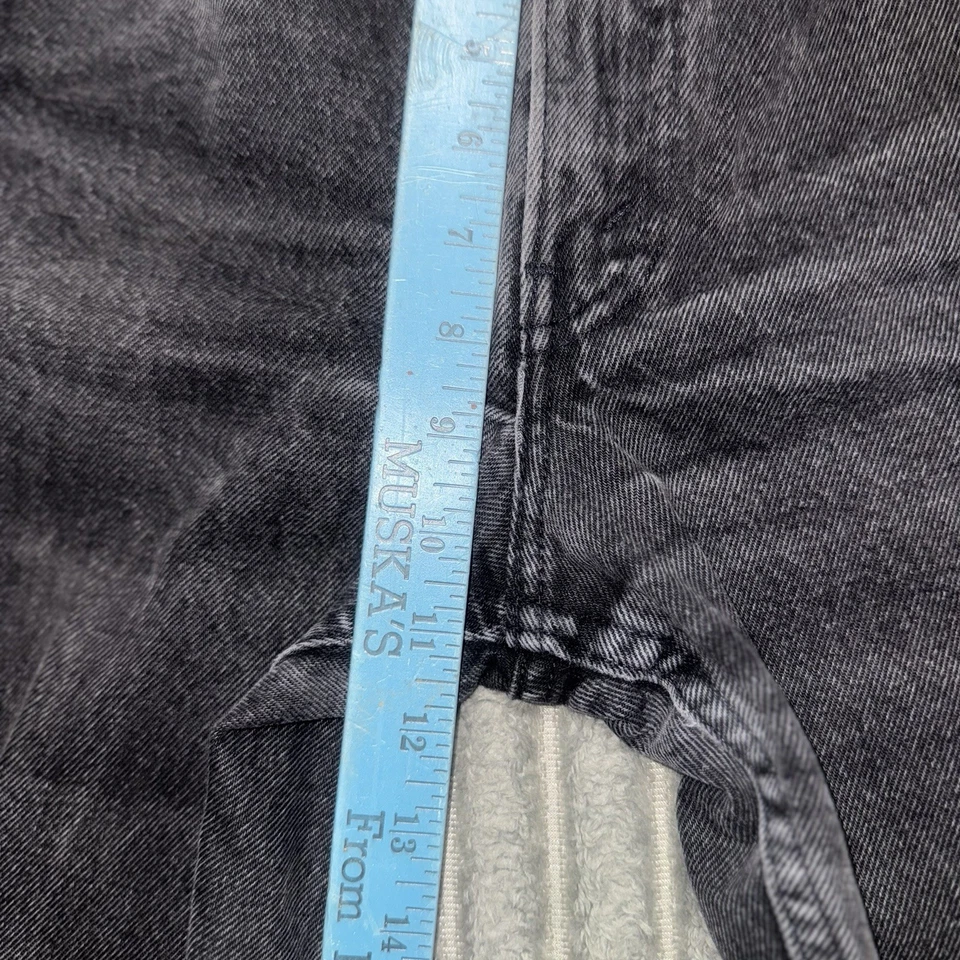 复古 90 年代 Brittania 男式黑色水洗牛仔裤实际尺寸 30X26 直筒阔腿 — 第 4/4 张图片