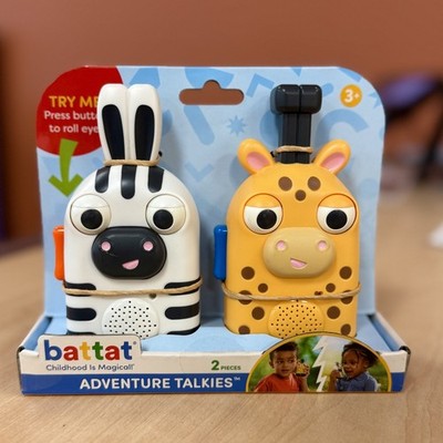 Battat Adventure Talkies 2-Pack Zebra & Giraffe Walkie Talkies, 100ft Range