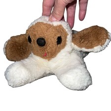 Vintage Lamb/puppy Stuffed Plush Animal Cr me Brown Face Ears Laying Down