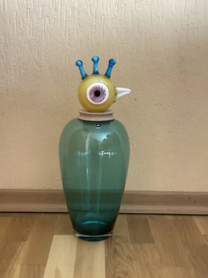 Leonardo Vase Papageno 45 cm Türkis - Glasvase mundgeblasen Unikat Dekovase - Bild 2 von 4