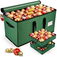 Christmas Ornament Storage Box, Ornament Storage Container with 8 Trays-Xmas ...