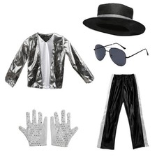 Kids Boys Michael Jackson Superstar Cosplay Costume Halloween Party Outfits UK