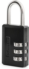 Black Combination Padlock, Indoor Gym Locker Lock with Customizable 3-digit Code