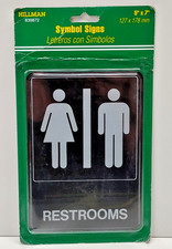 Restroom Sign 5x7 Men and Women NEW Hillman