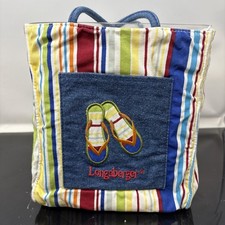 Longaberger Sunny Day Flip Flop Fabric Mini Tote Bag With Plastic Protector
