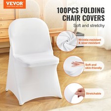 New100/50PCS Stretch Folding Chair Cover Universal Chair Cover Wedding White