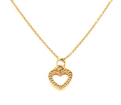 Tiffany & Co. Heart Pendant Diamond 18k Rose Gold Necklace Mini