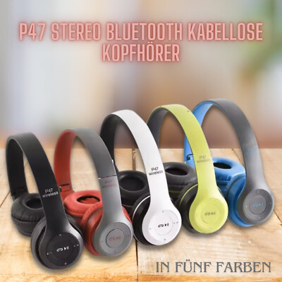 P47 Wireless Bluetooth 5.0 + EDR Kopfhörer Headset  PC Smartphones Faltbar Sound
