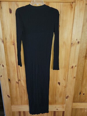 Line And Dot Simone Sweater Dress long sleeve black Small NEW