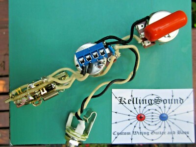 Solderless Tele Wiring Harness 3 Way Switch CTS Solid shaft Orange Drop .047 