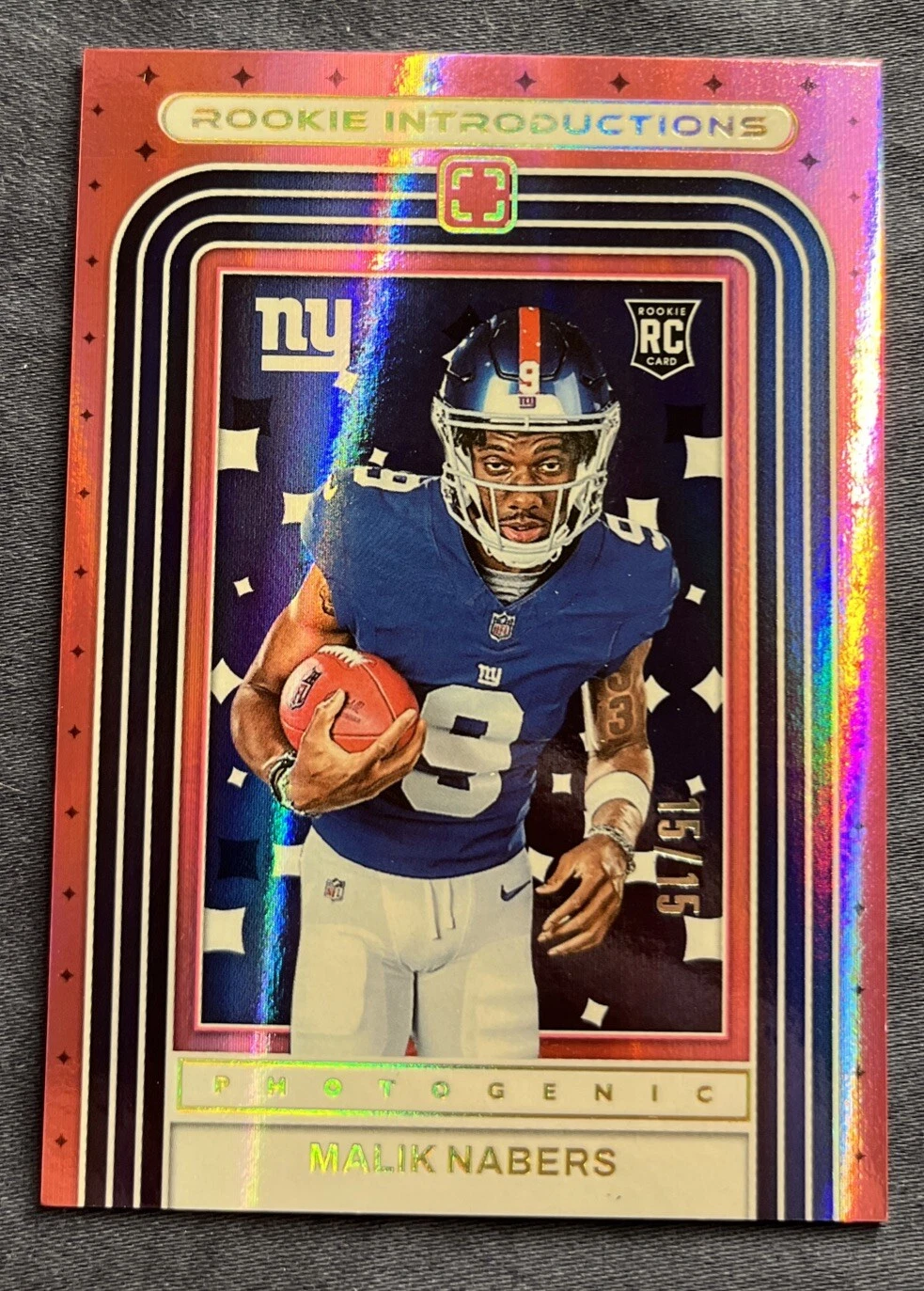 Malik Nabers Panini Photogenic Rookie Introductions #8 Pink