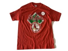 VTG 1988 ST. LOUIS CARDINALS Single Stitch T Shirt Trench Red Large 50/50 USA