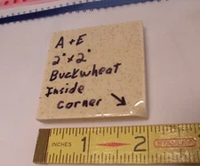 Buckwheat  2" X 2" X 5/16" Ceramic Surface Bullnose Inside Corner Tile; 1950's