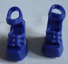 Disney Barbie Doll BLUE Chunky Block PLATFORM WEDGE Heel Ankle Strap Sandal SHOE — photo 3