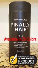 FINALLY HAIR BUILDING FIBERS DARK MEDIUM LIGHT BROWN BLACK GREY 28G CAN FROM USA