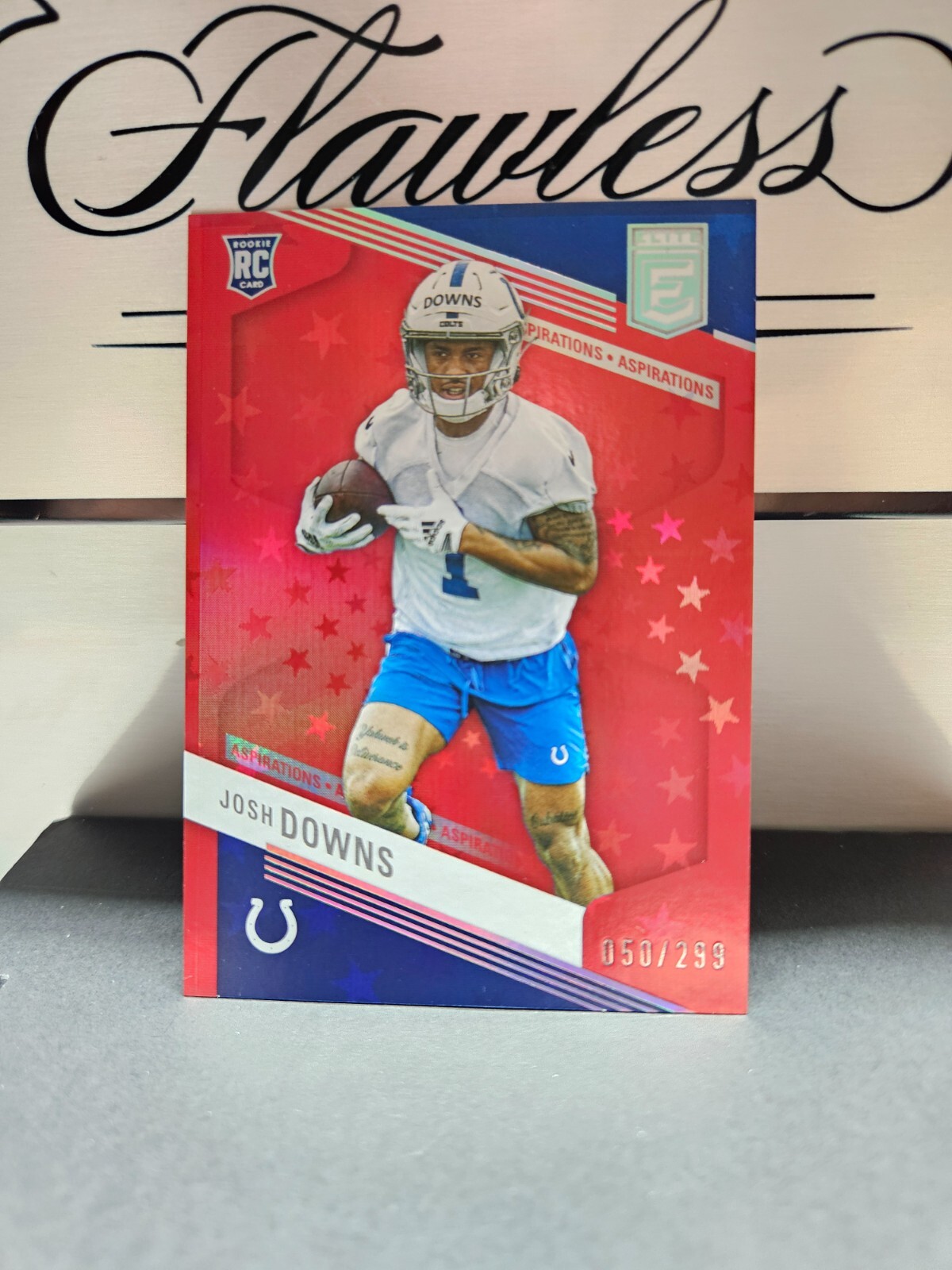 2023 Panini Donruss Elite RC Josh Downs SP Red Holo Aspirations Stars #050/299