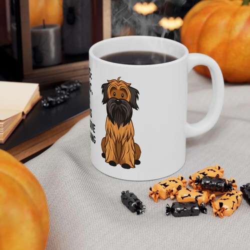 Cute Briard Art on White Ceramic Mug Cup, Dog Lover Gift for Coffee & Tea Fans - Picture 3 of 7