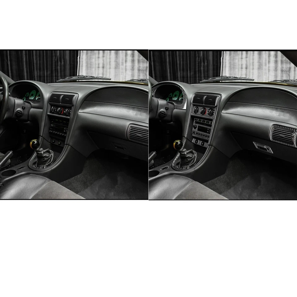 Kits de fibra de carbono real de 36 piezas cubierta interior completa para Ford Mustang 2001-2004 Foto 3 de 4