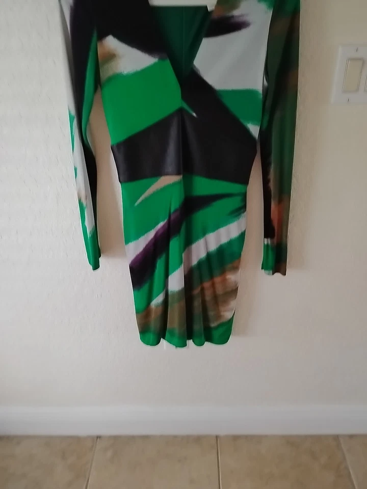 Vestido Jersey Gianni Versace Vintage Alta Costura Seda con Cintura de Cuero Foto 2 de 4