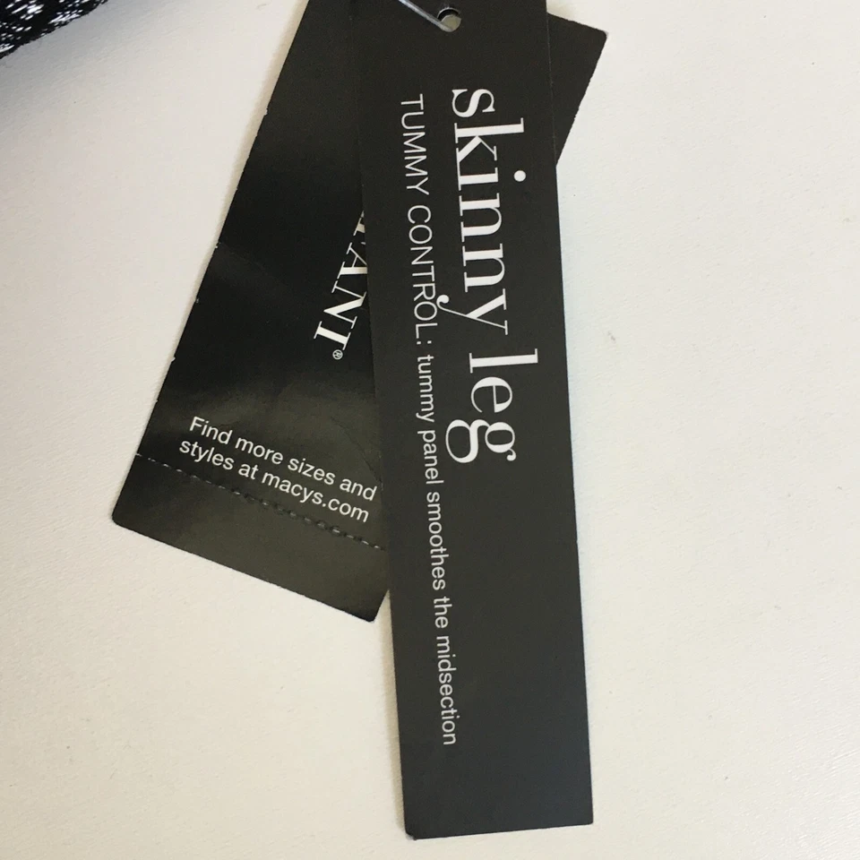 NWT ALFANI Gemstone Black Silver Skinny Leg Tummy Control Dress Pant Womens sz 4 - Image 3 of 4