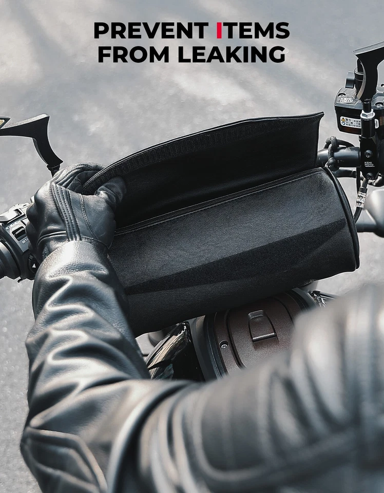 Bolsa horquilla moto manillar moto 4,5L para Sportster Softail Dyna Touring Foto 4 de 4