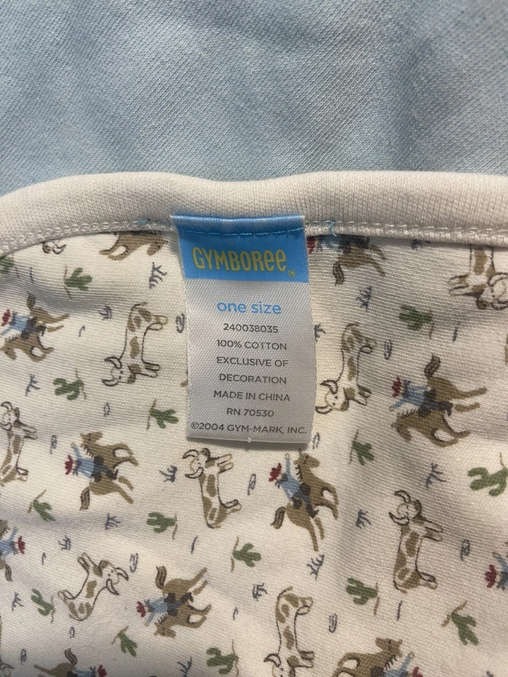 De Colección Gymboree 2004 Western Rodeo Vaquero Cactus Vaca Toro Caballo Bebé Manta Azul Foto 2 de 2