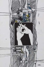 AGENORE FABBRI - opera unica 60x40 cm - autentica su foto