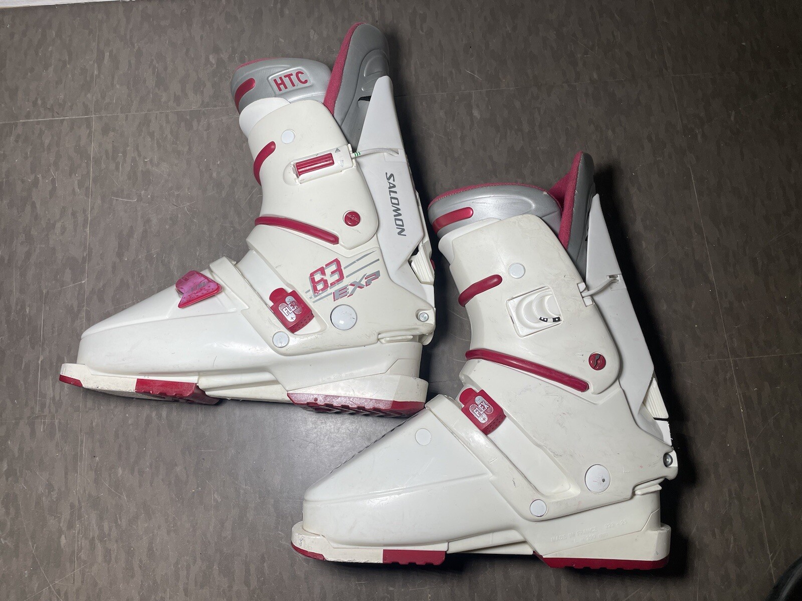 Salomon EXP 83 HTC stivali da sci rosa bianchi taglia 335 26 5 made in France