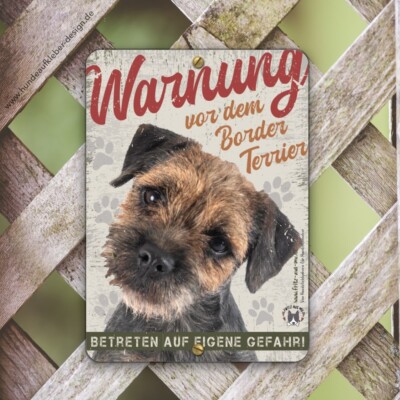 Border Terrier Sign 15x21cm | Dog Signs Warning | Warning Sign 55S