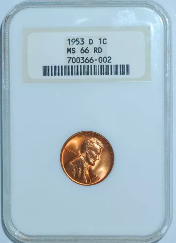 1953 D NGC MS66RD Red Lincoln Wheat Cent
