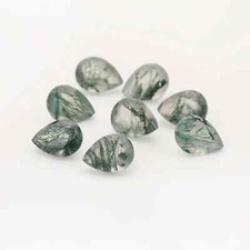  WHOLESALE NATURAL MOSS AGATE FACETED PEAR SHAPE LOOSE GEMSTONE