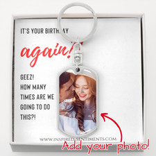Dog Tag Key Chain - Birthday Again