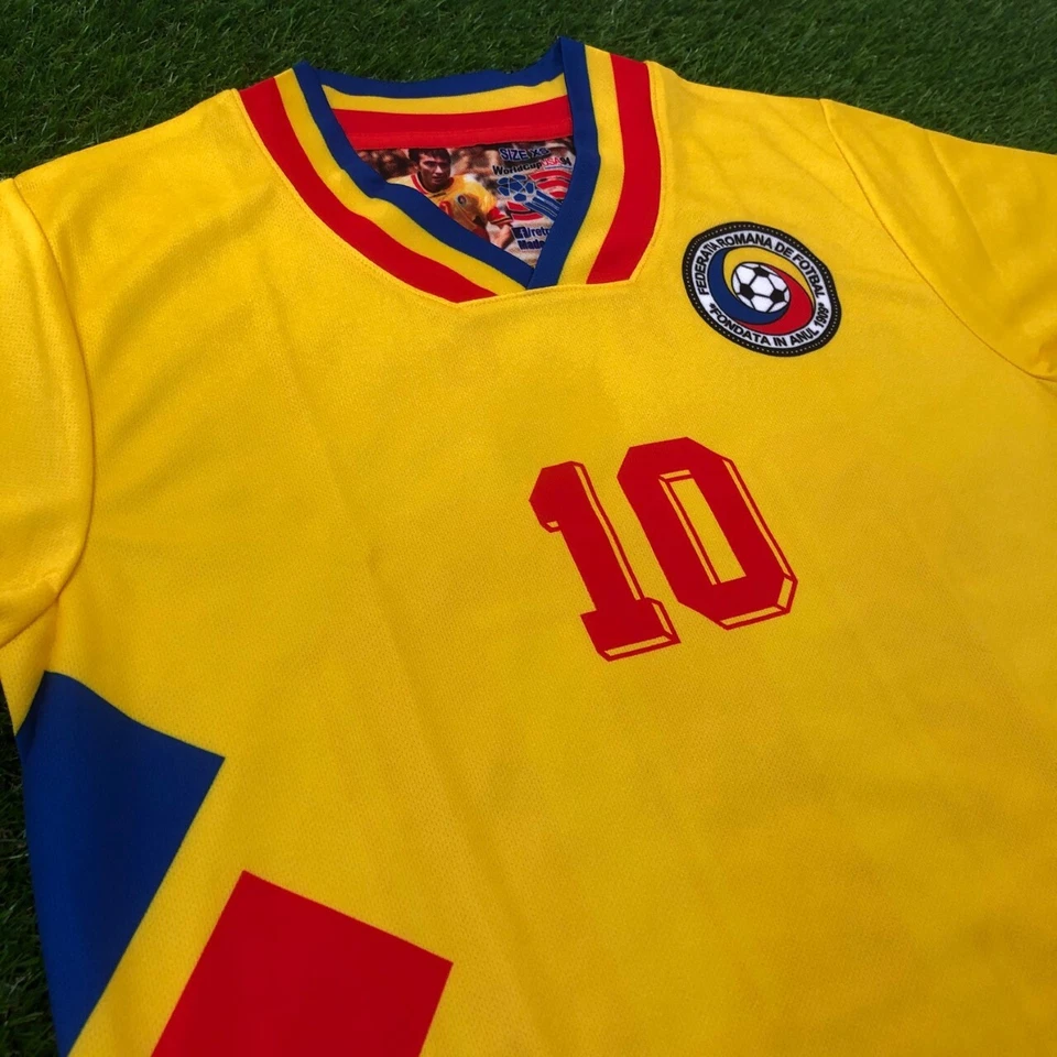 Rumania, Rumania - Camisa Réplica de Fútbol Retro, 1994 Hagi (Tallaje Americano) Foto 3 de 4