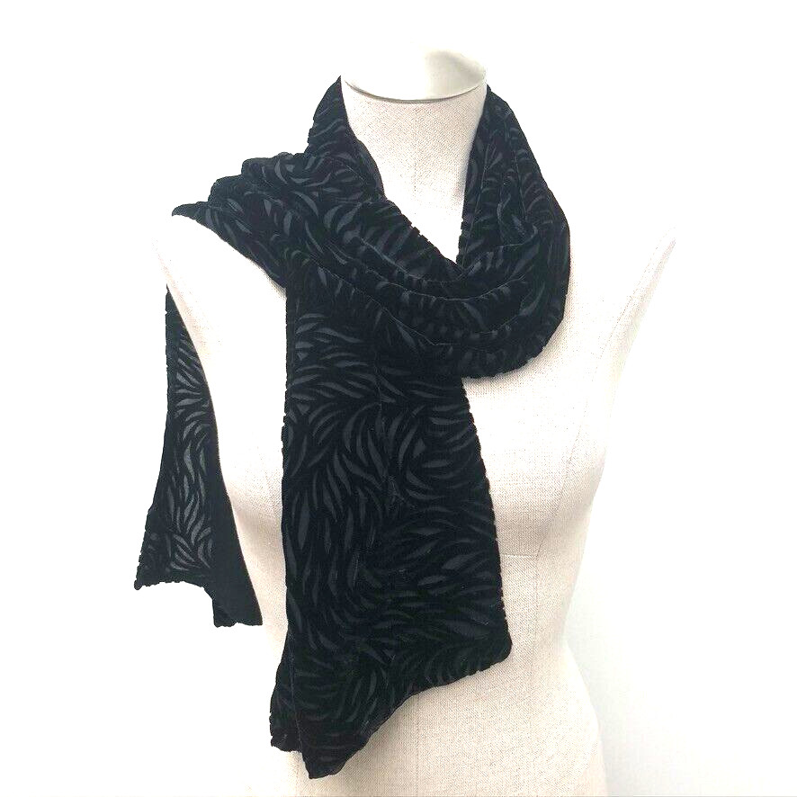 Idea Nuova Scarf Velvet Burnout Rectangle Womens Dark Fairy Whimsigoth 58x13